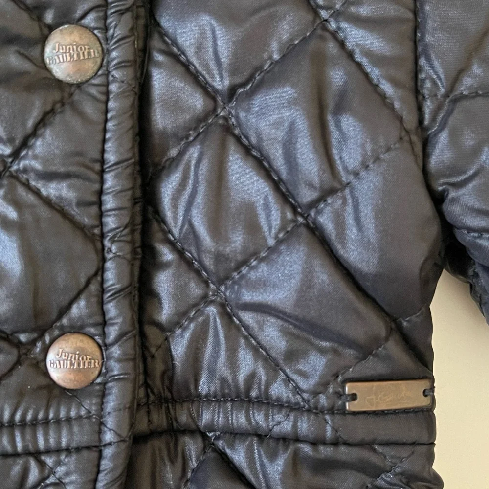 Junior Gaultier Girls’ Black Quilted Winter Jacket with Faux Fur Trim - 4Y